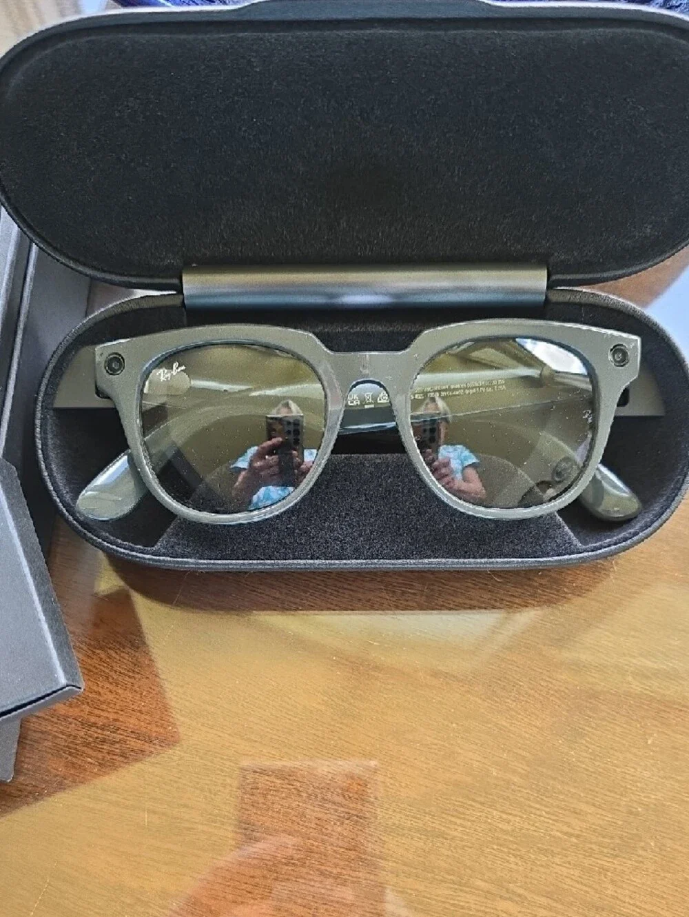 Ray-Ban Stories Meteor Sunglasses - Shiny Olive Frame, G15 Green Transitions